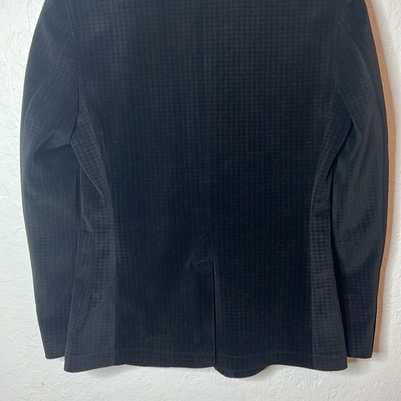 Nick Graham Black Herringbone Print Velvet Blazer 38R - Picture 5 of 8